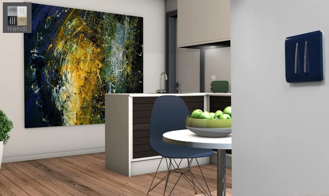 2 Gang 2 Way 10 Amp Rocker Ocean Blue ART-SS4OB  Trendi Ocean Blue